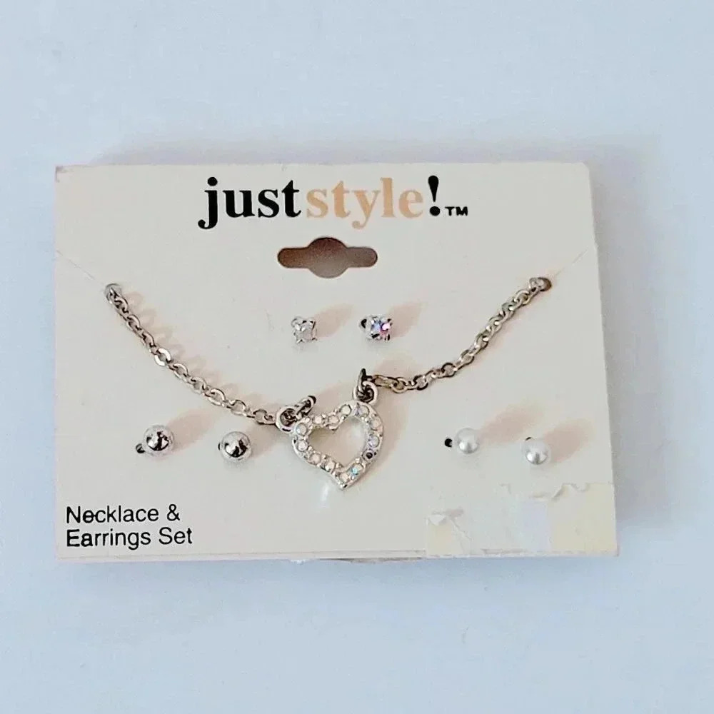 Just Style! Necklace & Earring Set NWT Rhinestone